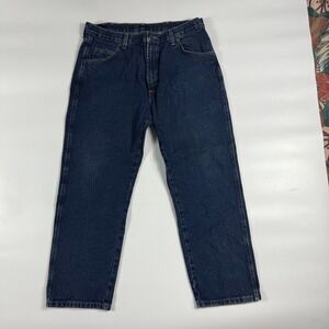 Wrangler Jeans Mens 38x29 Blue Denim Regular Fit Comfort Flex Waist 96501MR